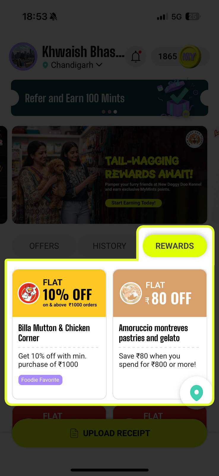 Offers · History · Rewards 3